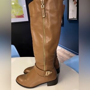 Caramel Vegan Leather Tall Boots Size 41